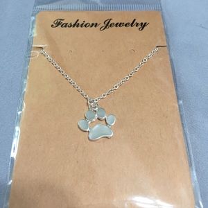 Paw‎ Print Silver Necklace- New